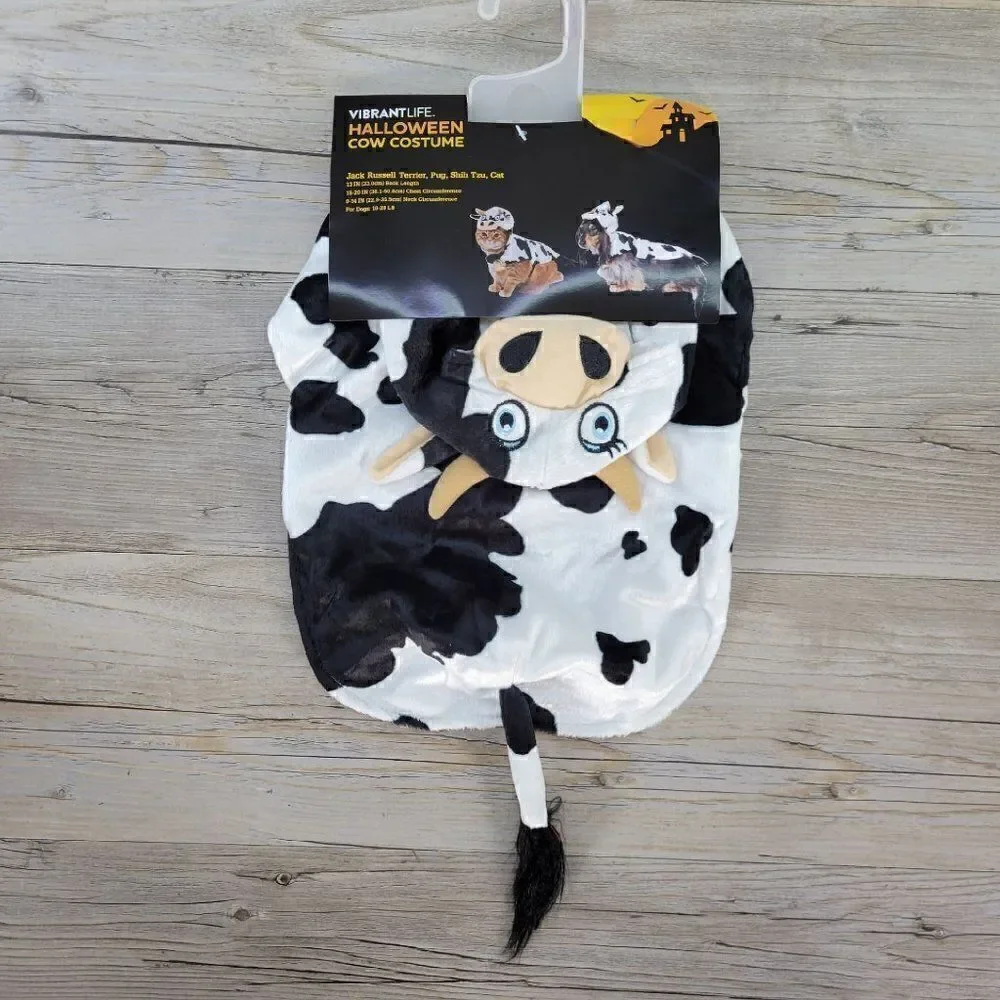 Vibrant Life Cow Dog Costume Sz S